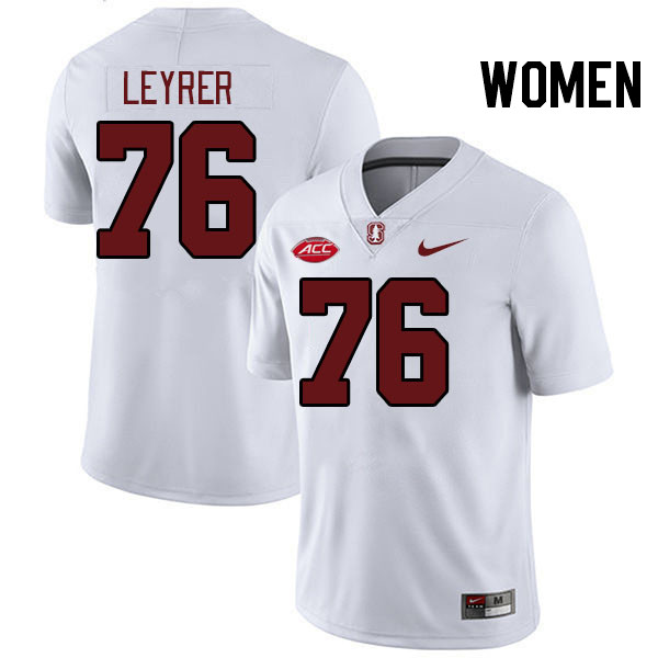 Women #76 Jack Leyrer Stanford Cardinal 2024 ACC Conference College Football Jerseys Stitched-White